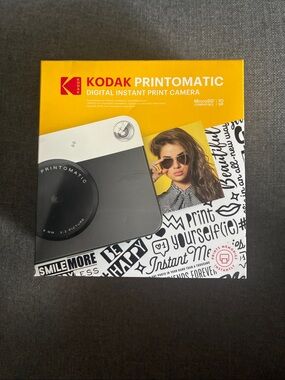 Kodak Printomatic Instant Print Camera - Yellow, Black & White